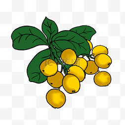 黄色水果卡通手绘图