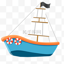 卡通手绘轮船设计