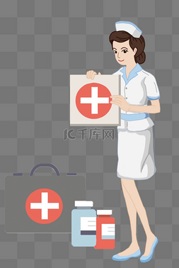 灰色药瓶图片_医疗卫生护士和急救箱
