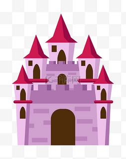 梦幻紫色城堡插画