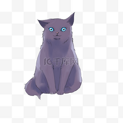 动漫萌宠图片_凶猛的小猫手绘插画