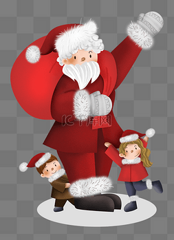 圣诞节圣诞老人和儿童