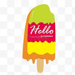 手绘西瓜矢量素材图片_矢量手绘夏日冰凉彩色冰淇淋免抠