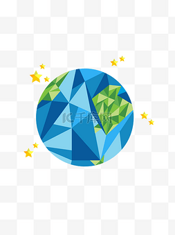 几何图片_世界清洁地球日几何地球矢量元素