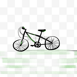 公共场所导视图标素材图片_黑绿色自行车