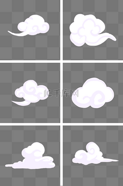 云手绘插画图片_单个白色云朵插画