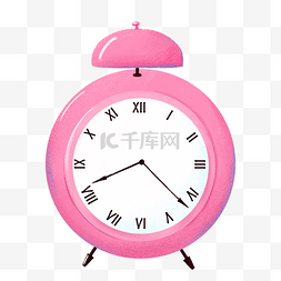 粉色的钟表手绘插画