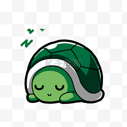 乌龟爬爬图片_手绘睡眠日乌龟插画