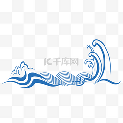 海浪线条图片_矢量手绘波纹水纹素材