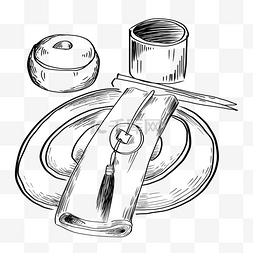 手绘中式餐具
