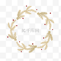 边框圣诞节图片_圣诞节金色圆环矢量插画