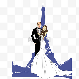 结婚照巴黎铁塔 