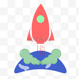 卡通场景图片_发射火箭的场景图