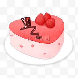 手绘慕斯蛋糕图片_小清新手绘美食草莓慕斯蛋糕