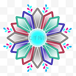 彩色的花朵徽章