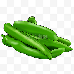 鲜香可口图片_一堆绿色的大青椒