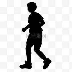 跑步的人图片_手绘跑步的人剪影PNG素材