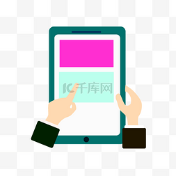 ipad图片_卡通玩ipad的手免扣图