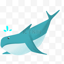 保护环境手绘图片_海洋蓝色大鲸