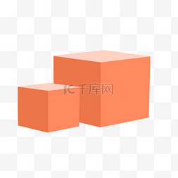 3d二字立体图片_二个立方体的箱子免抠图