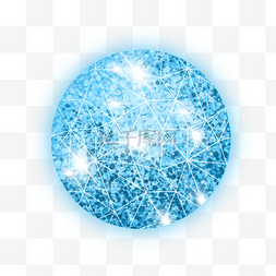 小饰品图片_蓝色圆形发光大钻石