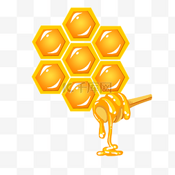 蜂蜜菜花图片_手绘蜂巢蜂蜜画布
