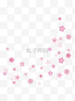 花瓣图片_手绘植物粉红漂浮花瓣