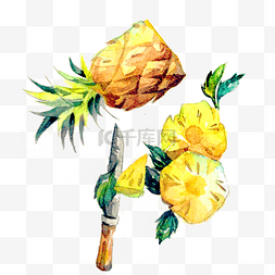 菠萝凤梨PNG黄金甜美水果刀