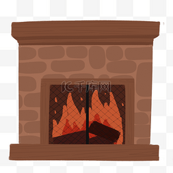 手绘卡通火炉取暖炉壁炉
