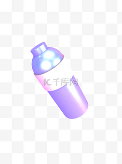 立体紫色瓶子电商C4D装饰元素