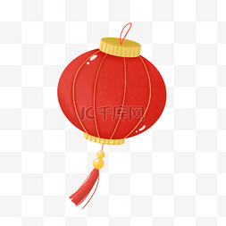 红色灯笼装饰图片_新年红色的灯笼插画