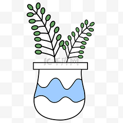 蓝色植物盆栽图片_蓝色植物盆栽免抠图