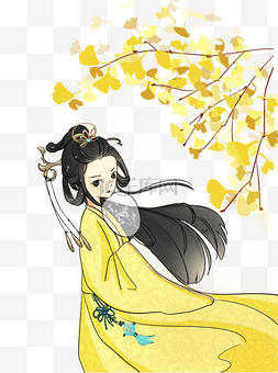 古典宫廷美女手绘插画