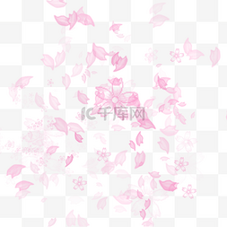 粉色漂浮樱花花瓣元素