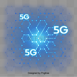 明亮弧线图片_蓝点创意5G网络元素