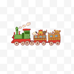 儿童节小火车卡通风格