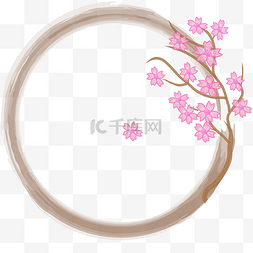 樱花矢量日式边框