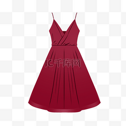 女士红色连衣裙插图