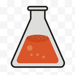 化学锥形瓶卡通图片_透明锥形瓶矢量卡通器皿