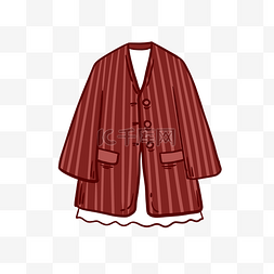 高领外套图片_卡通可爱免抠矢量春季服装红色西