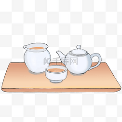 手绘茶杯茶壶图片_秋季养生茶杯茶具茶壶