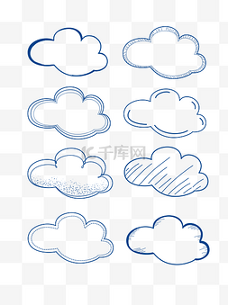 白云图片_简笔手账白云套图可商用矢量小元
