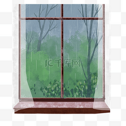 生机盎然图片_灰色创意窗户植物元素