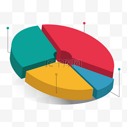 彩色数据饼状图图片_彩色饼状图