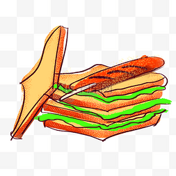 美味的三明治零食插画