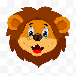 凶猛的小狮子图片_棕色卡通狮子头像