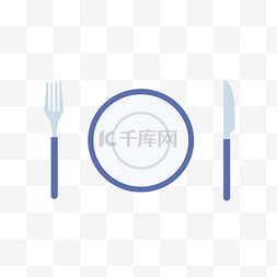 盘子矢量图片_矢量西餐餐具勺子叉子