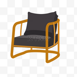简约沙发图片_手绘矢量扁平简约沙发抱枕椅子