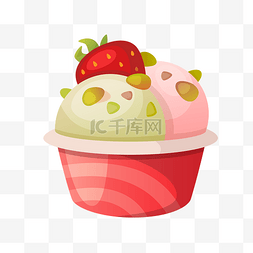 手绘冰淇淋蛋筒图片_手绘夏天美味雪糕