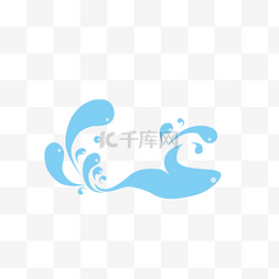 水图片_矢量蓝色海浪